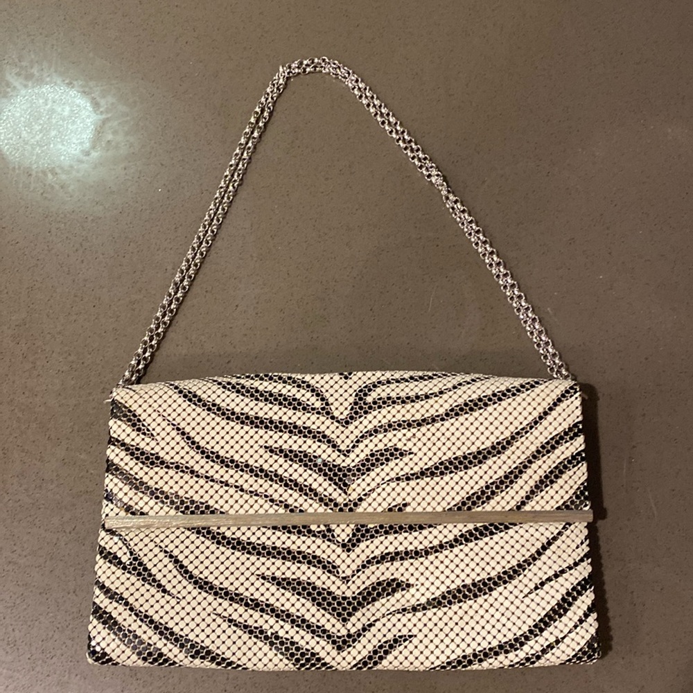 Vintage zebra striped sequined small purse